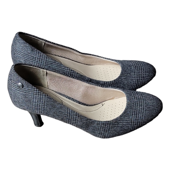 Life Stripe parigi plaid heel pumps size 8 - Picture 4 of 8